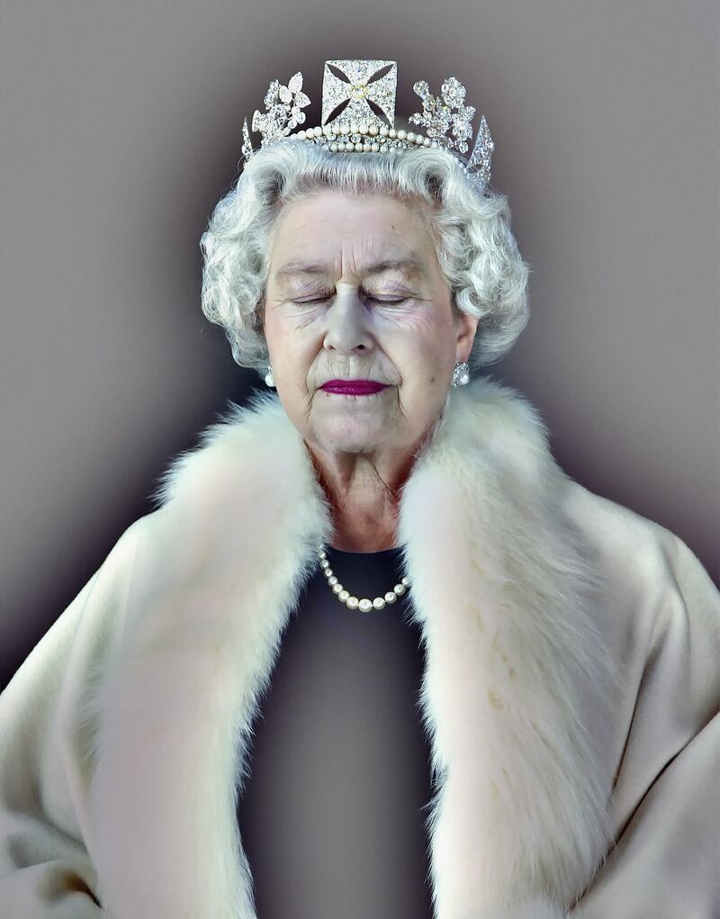 Artist Chris Levine made headlines with his controversial portrait titled 'Lightness of Being', which shows the queen with her eyes closed. The image is a part of the Platinum Jubilee: The Queen's Coronation exhibition. Photo: Royal Collection Trust