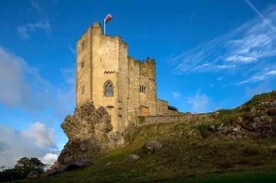 Roch Castle in Wales boasts centuries of history and views across the British Isles. Instagram