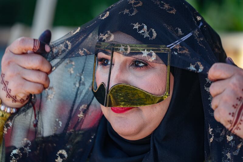 A woman attends UAE Culture Days, part of the Summer in Moscow festival in the Russian capital. EPA 