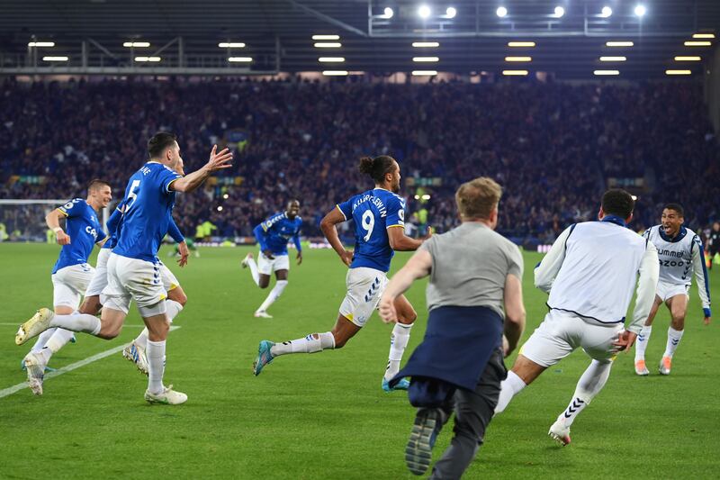 Dominic Calvert-Lewin celebrates after the amazing comeback goal. Getty