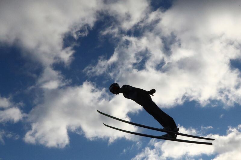 Markus Schiffne during proctice for Stage 4 of the 68th Four Hills Tournament ski jumping competition in Bischofshofen, Austria, on Saturday, Sunday, January 5. AP