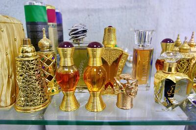 SHARJAH, UNITED ARAB EMIRATES , April 14  – 2021 :- View of the Swiss Arabain perfume at the Swiss Arabian perfume and Bakhoor factory in Sharjah. ( Pawan Singh / The National ) For News/Online/Instagram. Story by Kelly