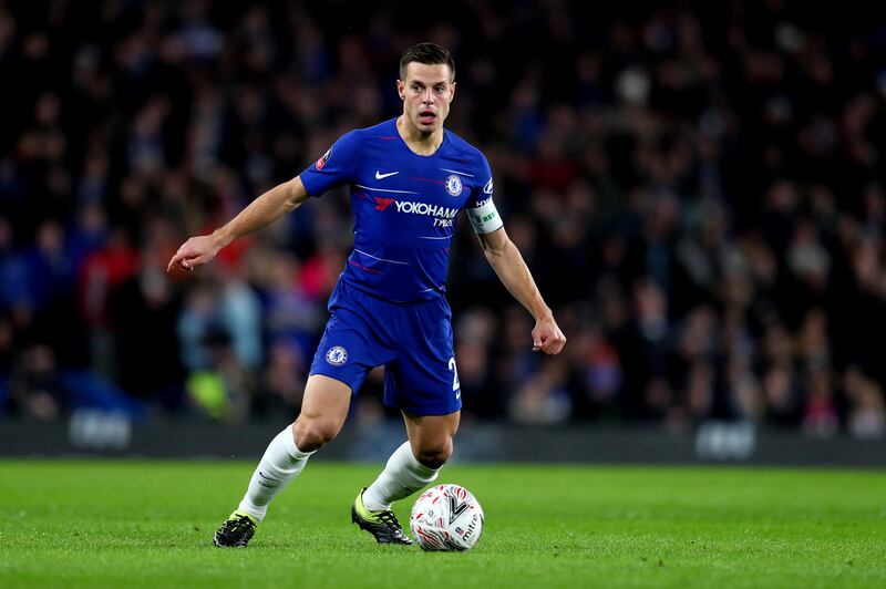 LONDON, ENGLAND - JANUARY 27:  Cesar Azpilicueta of Chelsea during the FA Cup Fourth Round match between Chelsea and Sheffield Wednesday at Stamford Bridge on January 27, 2019 in London, United Kingdom. (Photo by Catherine Ivill/Getty Images)