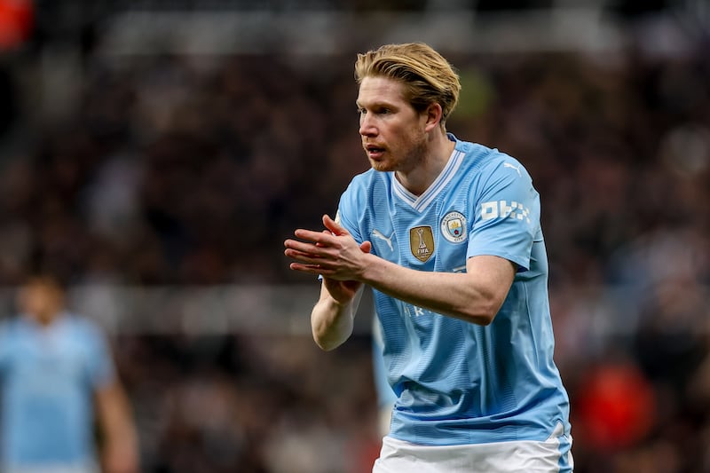Manchester City's Kevin De Bruyne in action on his return to the team against Newcastle United earlier this month. EPA
