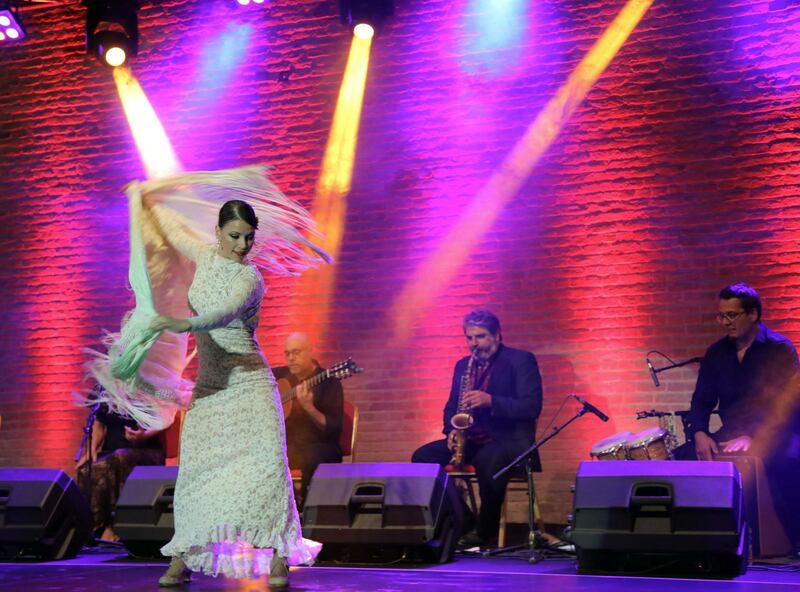 Spanish flamenco dancer Carolina Morgado performs. AFP