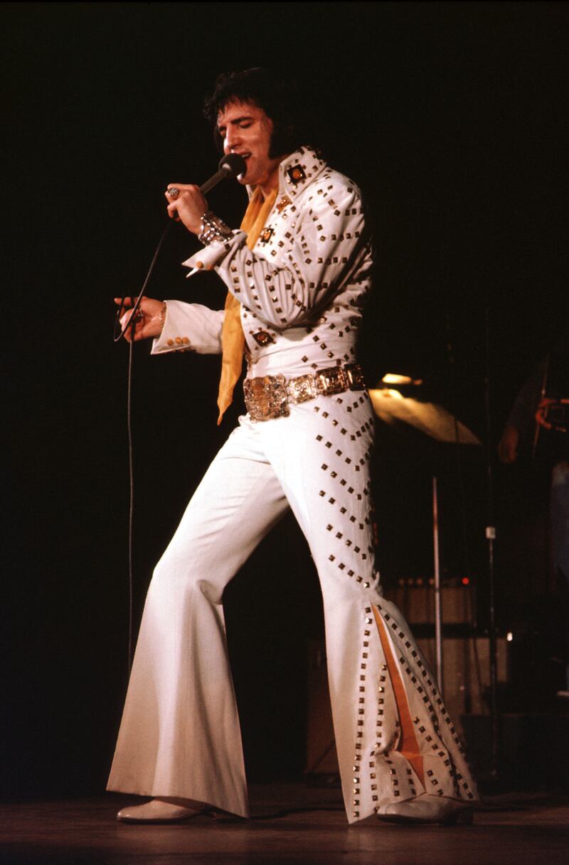 Elvis performs on stage in 1974
