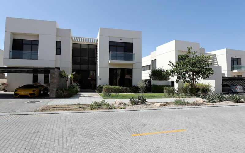 DUBAI, UNITED ARAB EMIRATES , October 26– 2020 :- View of the villas at the DAMAC Hills in Dubai. (Pawan Singh / The National) For News/Online/Stock. Story by Nick Webster 