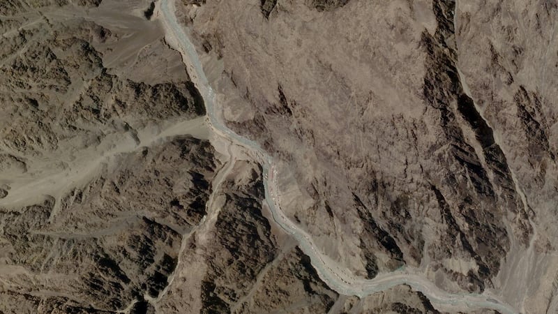 A satellite image taken over Galwan Valley in Ladakh, India, parts of which are contested with China, June 16, 2020, in this handout obtained from Planet Labs Inc. REUTERS