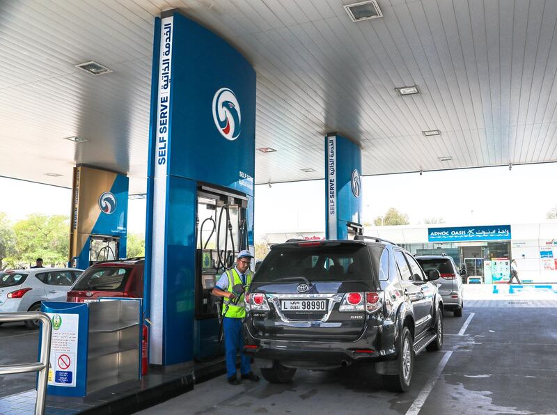 Abu Dhabi, UAE,  April 12, 2018.   Subject: ADNOC Station - Airport Road near Hilton and Al Mushrif Mall.  Self Service is soon to come to AUH.
Victor Besa / The National
NA