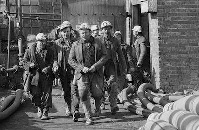 Tony Banks and his colleagues during the six-day rescue operation at Lofthouse Colliery, near Wakefield in West Yorkshire, England, where seven miners were killed.  Getty Images