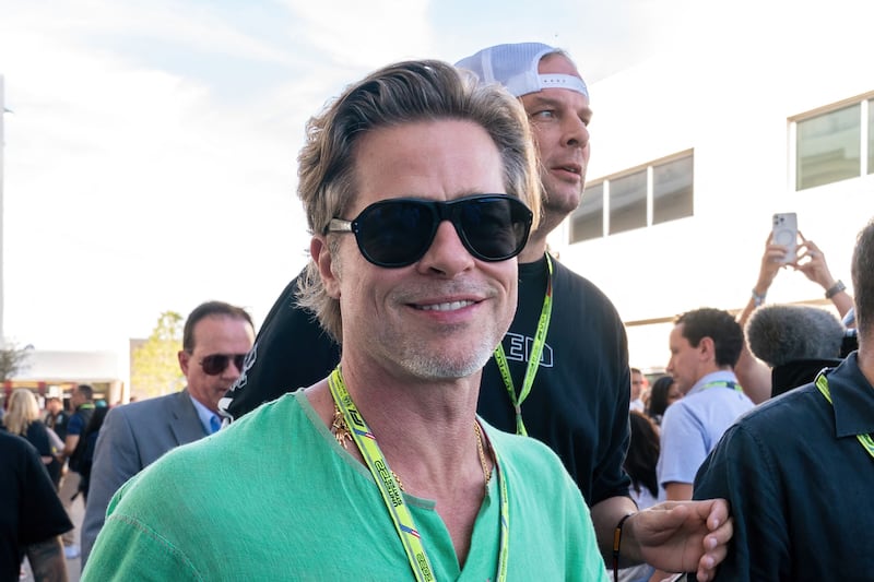 US actor Brad Pitt tours the paddock before the Formula One United States Grand Prix. AFP