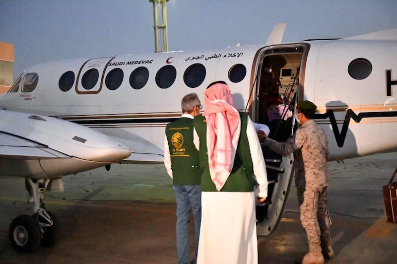 Yemeni twins arrive in Riyadh, Saudi Arabia. Courtesy KSRelief