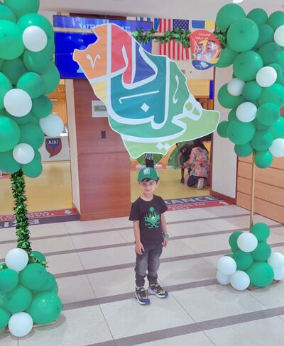 Siaan Fakih in the party mood at his school in Jeddah. The National