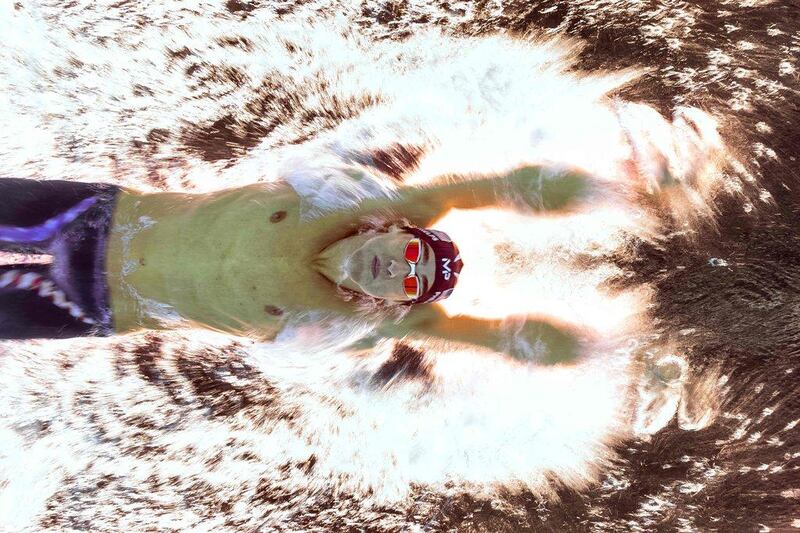 A picture taken with an underwater camera shows USA's Michael Phelps competing in the men's swimming 4x100m medley relay final at the Rio 2016 Olympics. Francois-Xavier Marit / AFP / August 13, 2016  