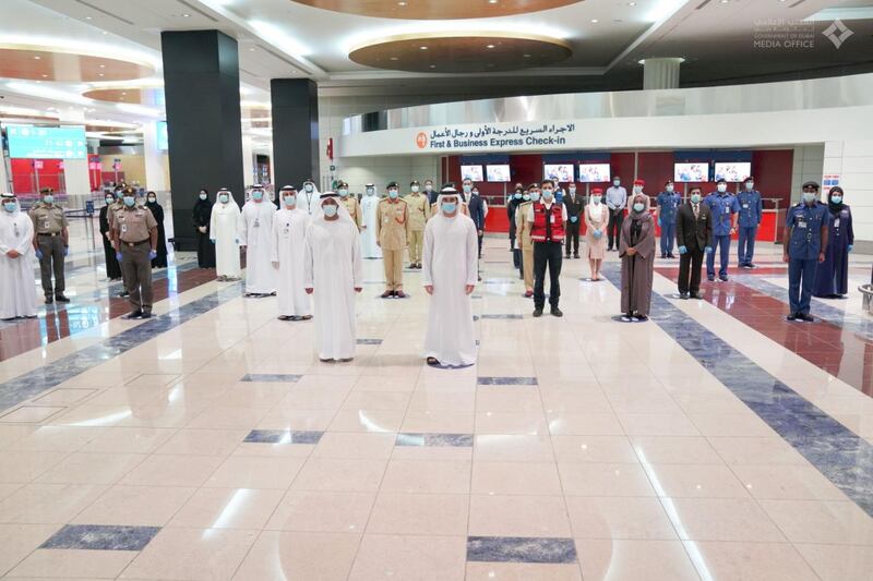 Sheikh Hamdan bin Mohammed, Crown Prince of Dubai, visits Dubai International Airport on Monday. Courtesy: Dubai Media Office