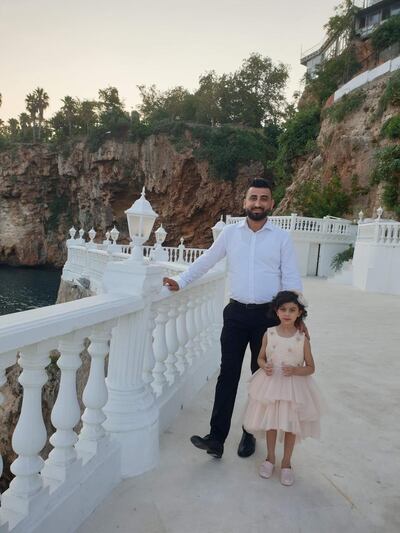 Ahmed Albayati in Antalya with his daughter. Photo: Ahmed Albayati