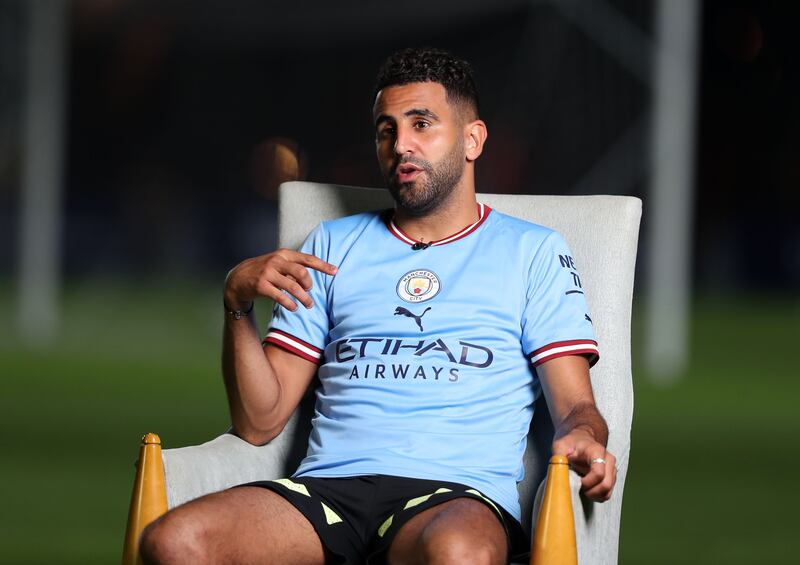 Manchester City winger Riyad Mahrez, who is training with the Premier League champions at Emirates Palace in Abu Dhabi. All images by Chris Whiteoak / The National