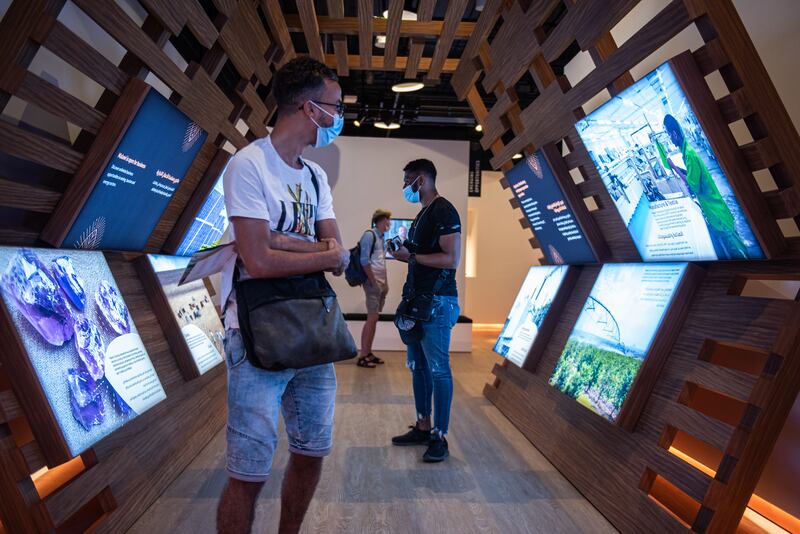 Visitors inside the Malawi pavilion. Omar Marques/Expo 2020 Dubai