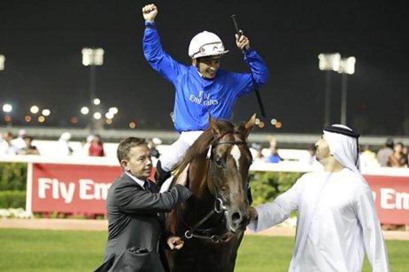 Jockey Silvestre De Sousa and Godolphin trainer Saeed bin Suroor are happy with where Hunter's Light will break to start the Godolphin Mile on Saturday night.