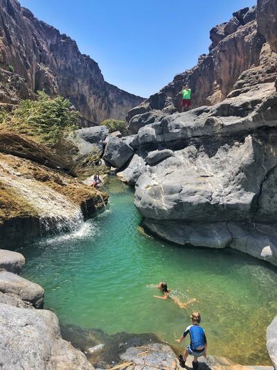 Oman is the curious explorer’s haven with an abundance of hiking and canyoning routes.  Courtesy Emirates Canyoneering Club
