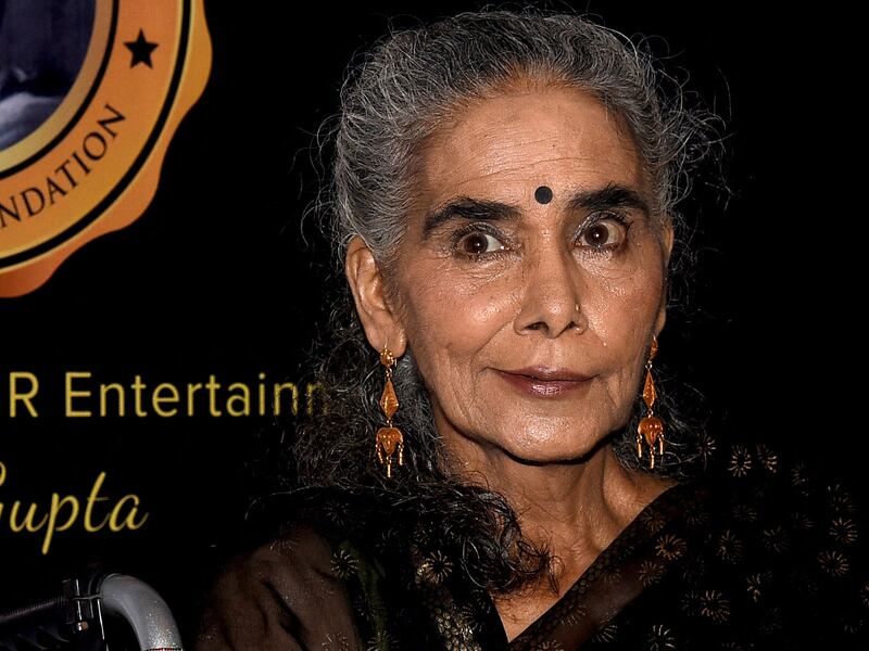 Indian theatre, film and television actress Surekha Sikri attends the Dadasaheb Phalke Excellence Awards 2019 in Mumbai on April 20, 2019