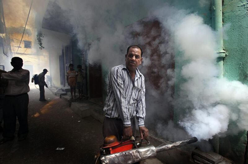 Fumigation, such as this campaign in New Delhi, is part of the secret to beating malaria and dengue fever. Photo: Manish Swarup / AP