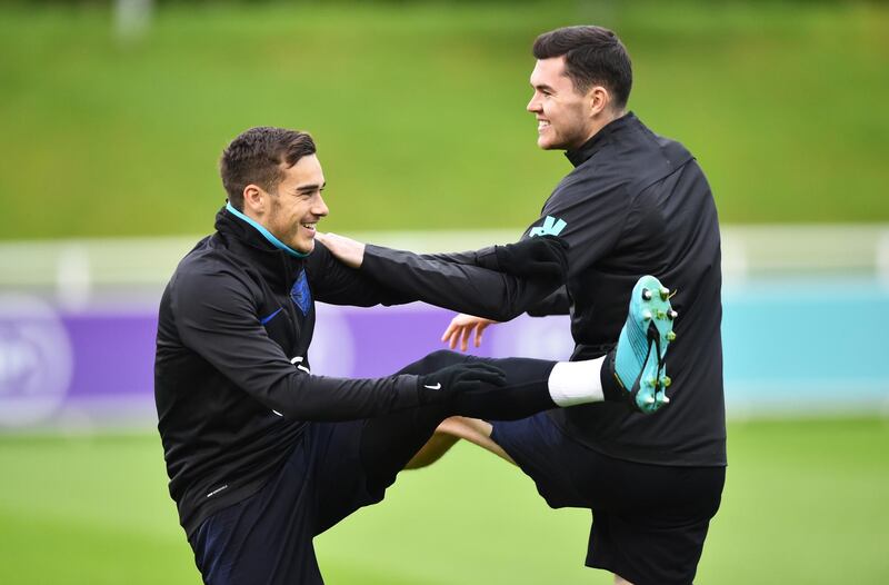 Harry Winks, left, and Michael Keane. Getty