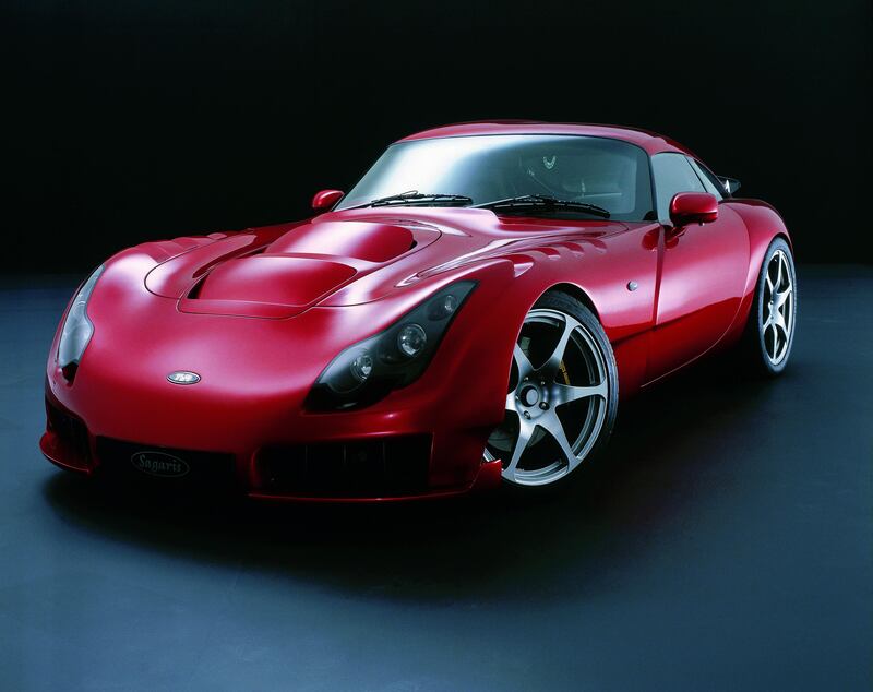 The TVR Sagaris (2004-2006), which was the company's most-recent offering before a decade of takeovers and inactivity