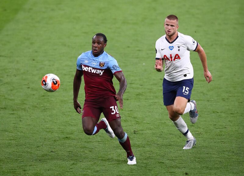 Michail Antonio - 7: Ran his socks off in a losing effort. Fed off crumbs and took some hard knocks from Dier and Sanchez. Getty Images