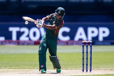 Bangladesh's Tanzid Hasan Tamim during a warm-up match against India at the Nassau County International Cricket Stadium. AP
