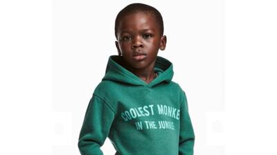 H&M was forced to remove its 'coolest monkey in the jungle' sweatshirt after this image was published. Photo: H&M