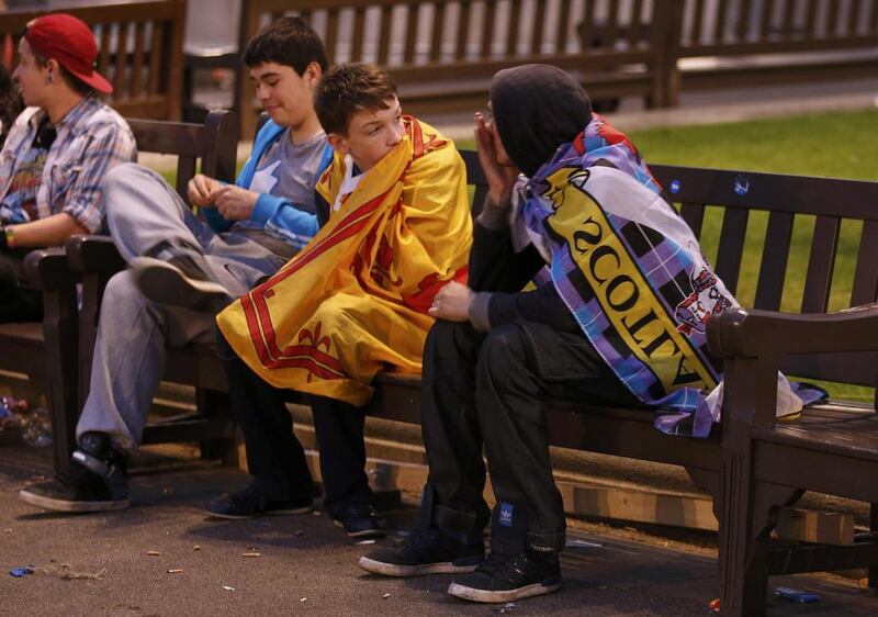 Supporters from the “Yes” Campaign react. Cathal McNaughton / Reuters