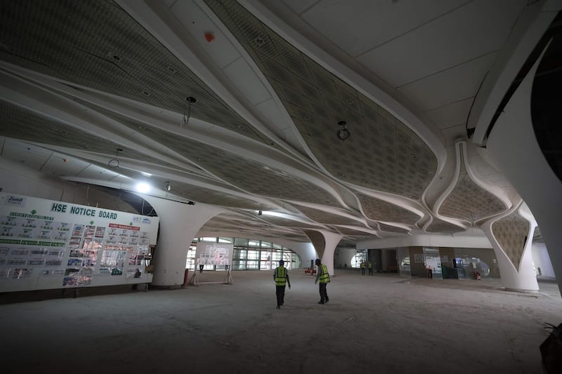 A train terminal under construction in Riyadh. AFP