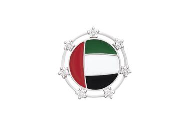 A dimaond studded UAE pin by Emirati company, O Jewels. Courtesy O Jewels.