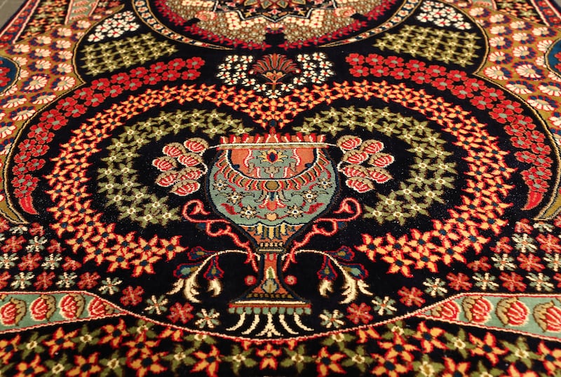 Dh13,020 will get you this handmade silk-on-silk carpet from Kani Home.