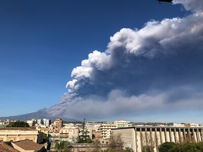 Mount Etna erupts in December 2018. Getty Images