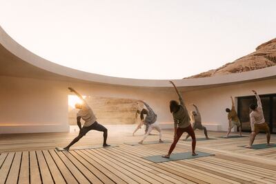 Yoga classes at Habitas AlUla. Photo: Kleinjan Groenewald