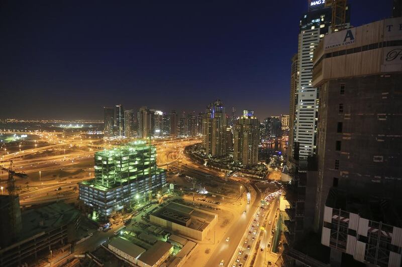 Continued development, such as this in Dubai's Marina district, will help draw tourists. Sarah Dea / The National

