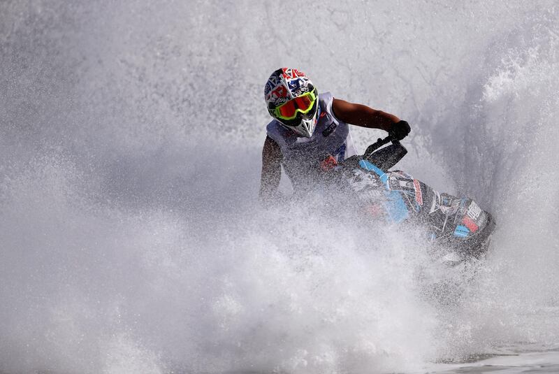 Ronghua Wu of China  practice during the Runabout GP1 ahead of the  UIM-ABP Aquabike Class Pro Circuit.  Getty Images