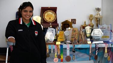 Iraqi teenager Najla Imad has won a host of trophies and medals playing table tennis. She is hoping to secure gold at the 2024 Paralympic Games. AFP