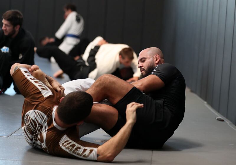Syria's Tarek Suleiman trains for his fight against UFC star Marvin Vettori in the Abu Dhabi Xtreme Championship. All photos: Chris Whiteoak / The National