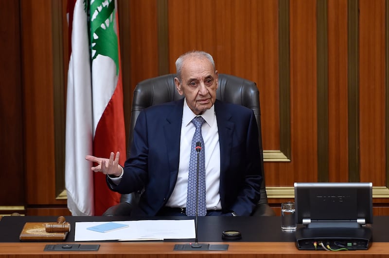 Lebanese Parliament Speaker Nabih Berri adjourned the session until October 20 after the house failed to secure a quorum. EPA