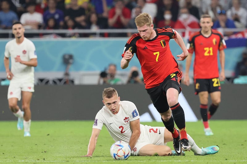 Kevin de Bruyne, 5: Not his night. Failed to pick out a teammate as he uncharacteristically rushed his pass, which was also the wrong one, under pressure following a burst forward. Nutmegged by Eustaquio which summed up his evening. AFP