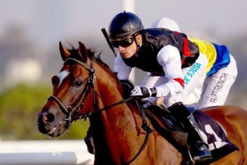 Silvestre de Sousa and Wald Johnny won at the Abu Dhabi Equestrian Club last month.