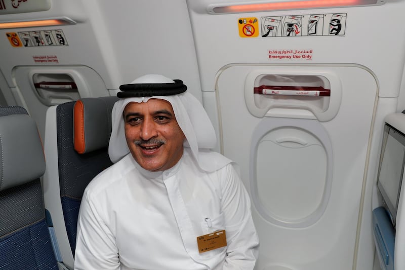 Dubai, United Arab Emirates - November 13th, 2017: CEO of Fly Dubai Ghaith Al Ghaith at the Dubai airshow. Monday, November 13th, 2017 at Al Maktoum Airport, Dubai. Chris Whiteoak / The National
