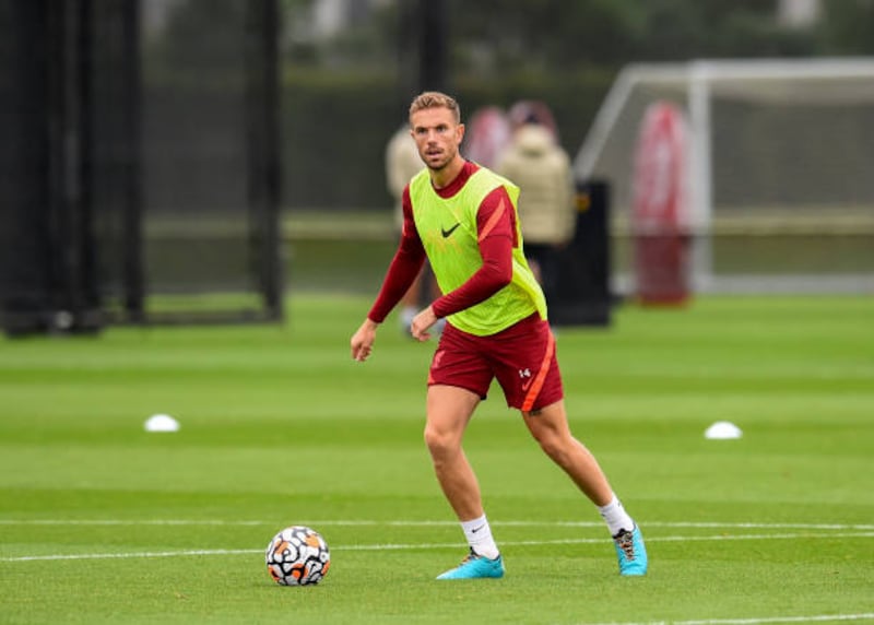 Jordan Henderson during Liverpool's training session.