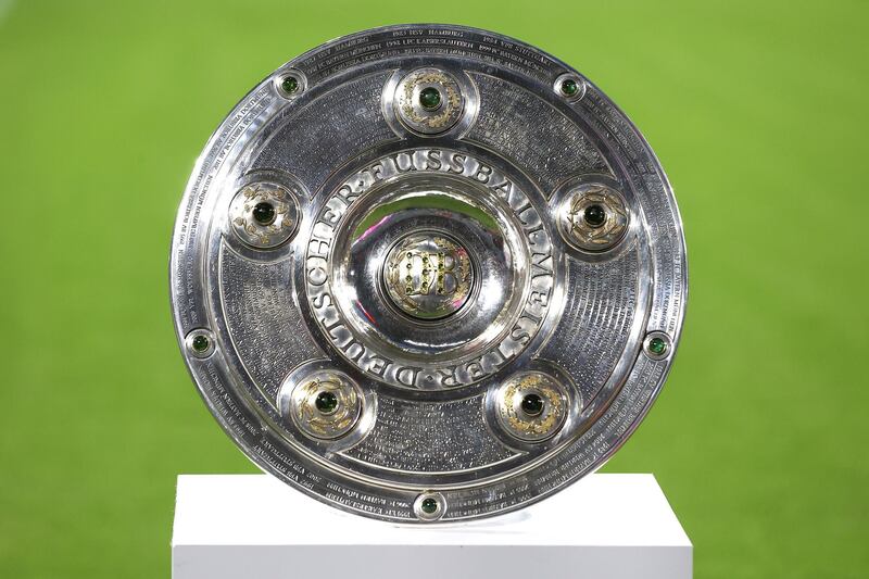 The Bundesliga trophy was on display prior to the match. Getty