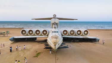 This ekranoplan was created at the Volga pilot plant and is the only fully built ship of Project 903 out of eight planned. Getty