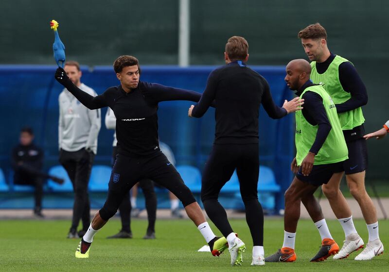 England's Dele Alli during training. Reuters