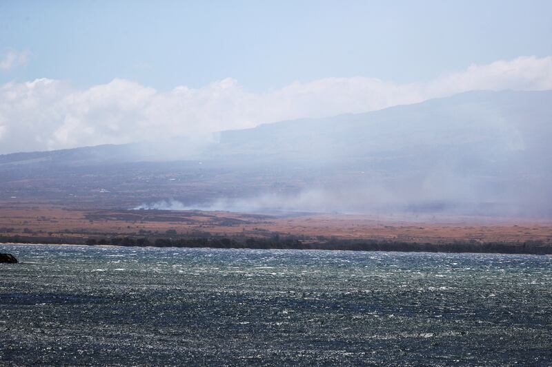 Wildfires are seen across Maalaea Harbour. Reuters